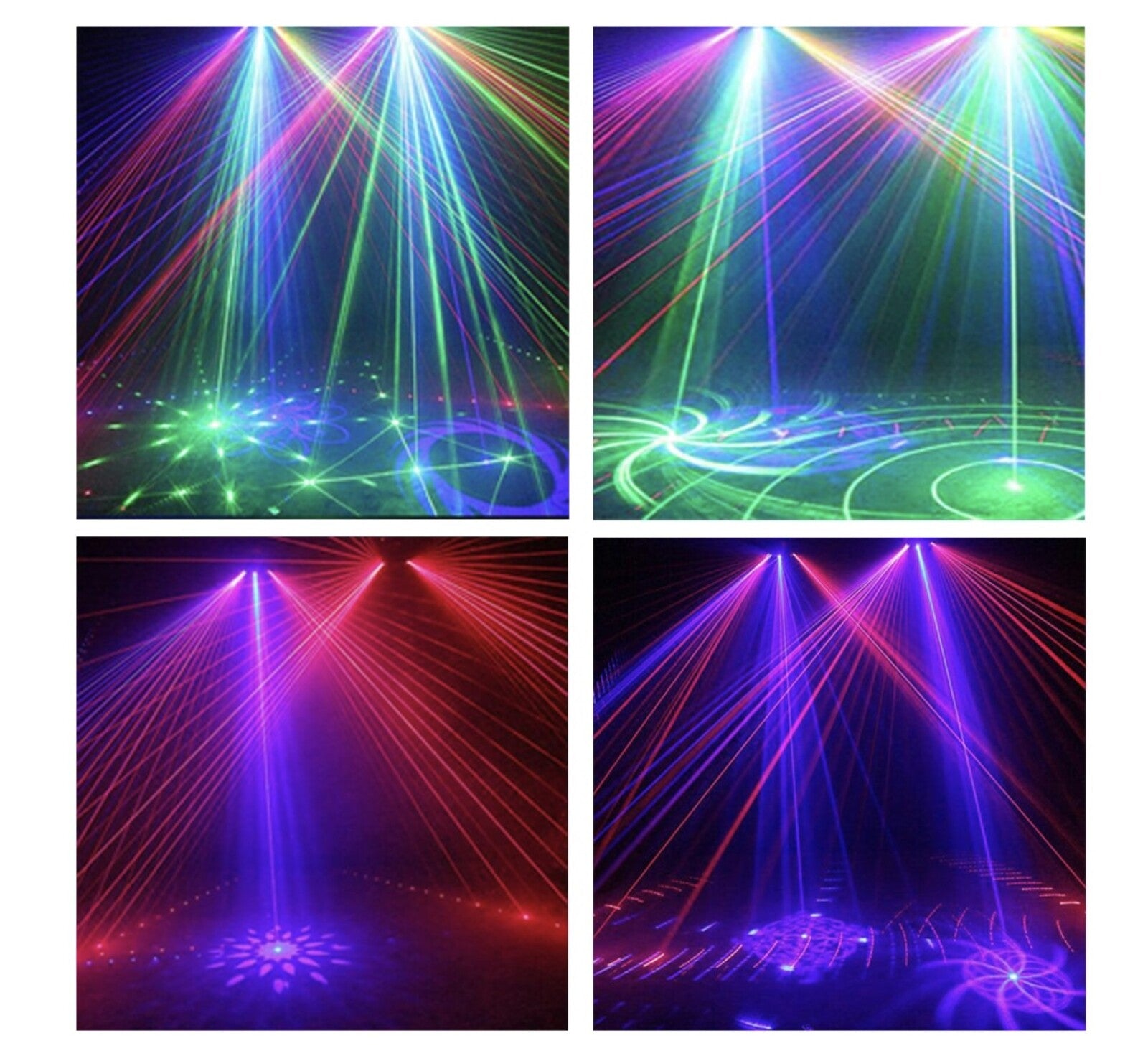 Multilaser 6 salidas con gobos rgb y DMX