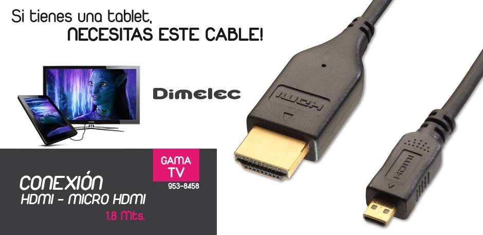 Cable HDMI - Micro HDMI 1,8mts