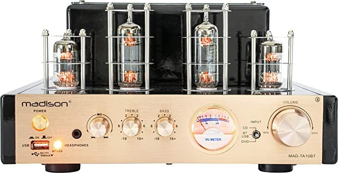 Amplificador estereo de valvulas 2 x 25W RMS con Bluetooth