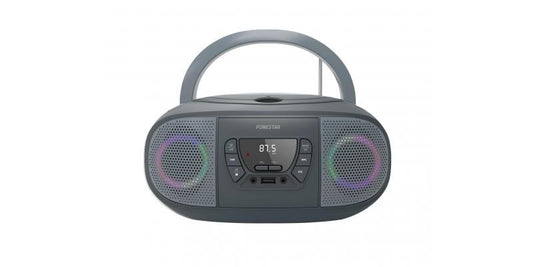 Radio CD USB FM con entrada auxiliar Gris