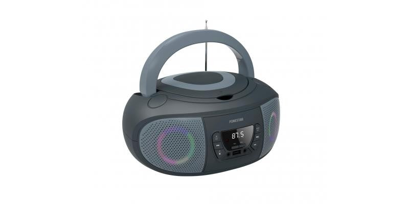 Radio CD USB FM con entrada auxiliar Gris