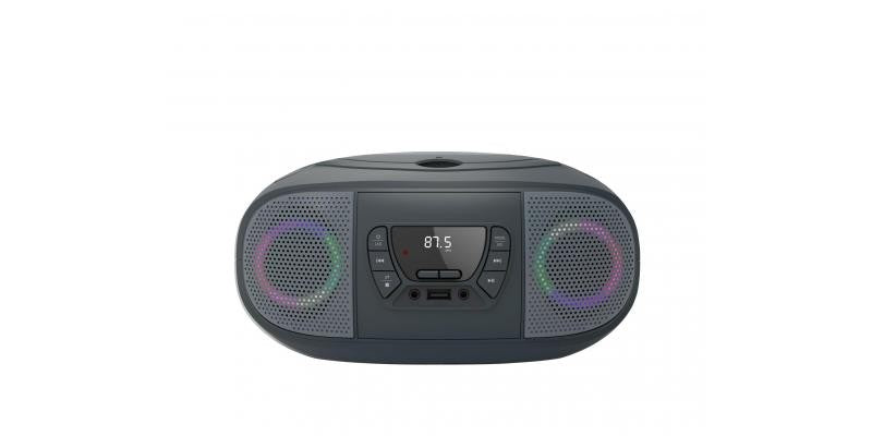 Radio CD USB FM con entrada auxiliar Gris