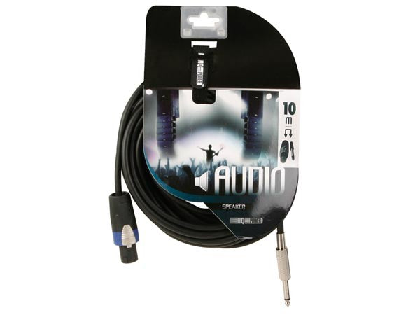 CABLE DE ALTAVOZ PROFESIONAL, CONECTOR DE 2 POLOS MACHO A CONECTOR MONO MACHO DE 6.35mm (10m)