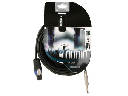 CABLE DE ALTAVOZ PROFESIONAL, CONECTOR DE 2 POLOS MACHO A CONECTOR MONO MACHO DE 6.35mm (10m)