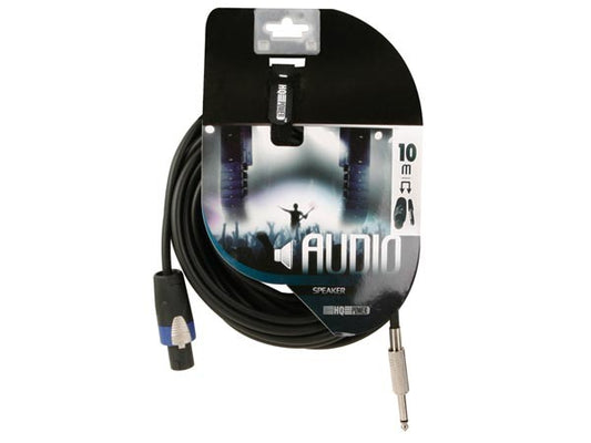 CABLE DE ALTAVOZ PROFESIONAL, CONECTOR DE 2 POLOS MACHO A CONECTOR MONO MACHO DE 6.35mm (10m)