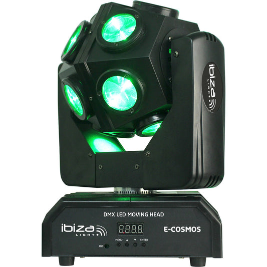 E- COMOS CABEZA MOVIL DMX RETRO DE LED RGBW 4-en-1 12 x 10W