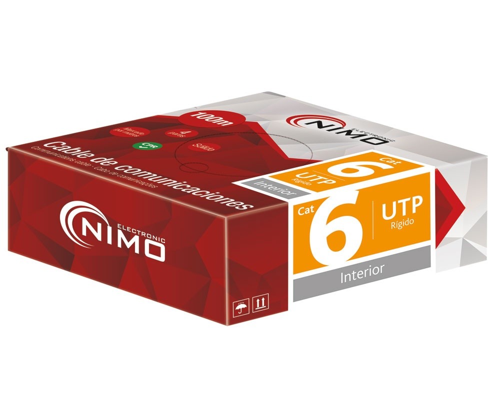 WIR9043 CABLE PARA DATOS UTP CAT.6 RÍGIDO INTERIOR 100M