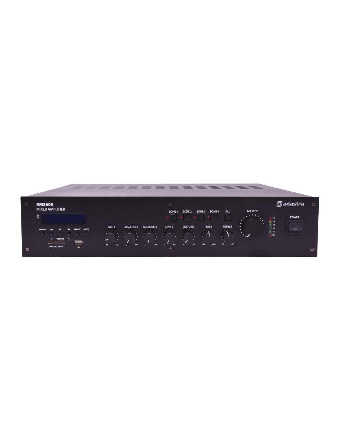 RM360S Amplificador 360W RMS Línea 100V con Zonas