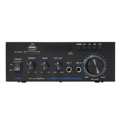 AMP 30 Amplificador Hi-Fi estéreo con reproductor MP3, Bluetooth y radio FM