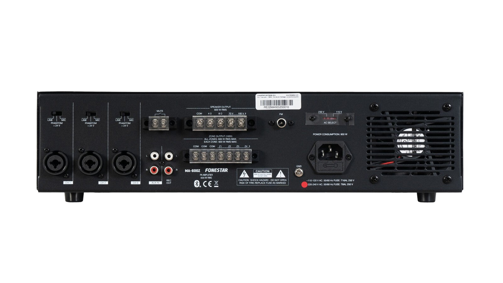 MA-600Z Amplificador de megafonía multizona
