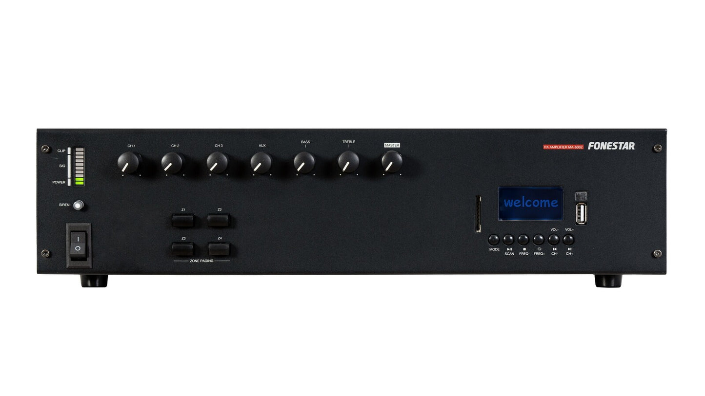 MA-600Z Amplificador de megafonía multizona