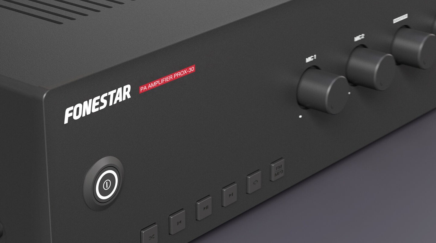 PROX 30.Amplificador de megafonía con reproductor USB/FM