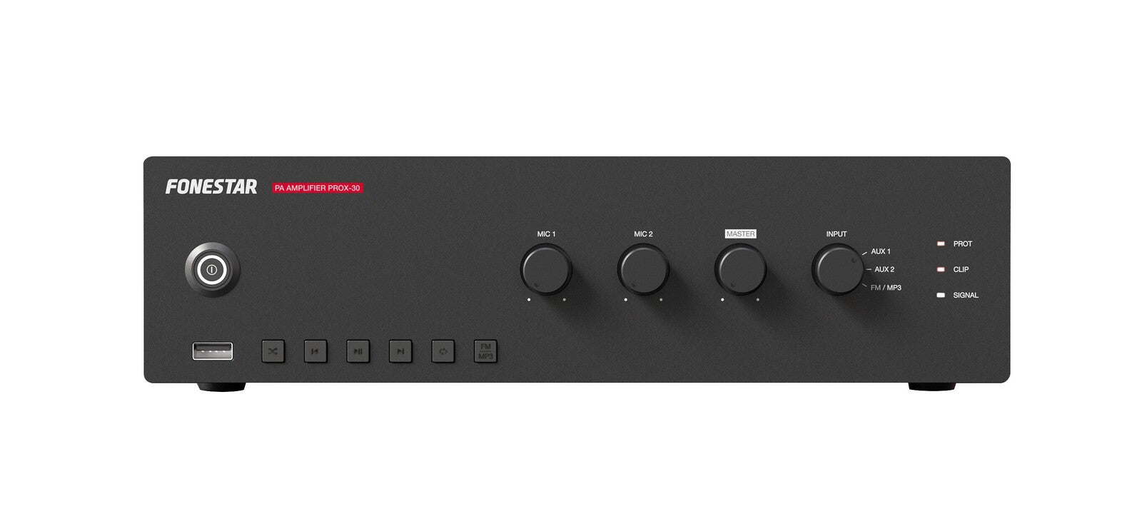 PROX 30.Amplificador de megafonía con reproductor USB/FM