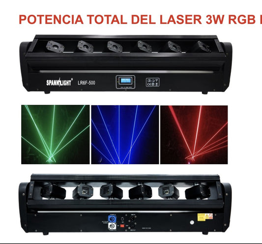 BARRA CON 6 CABEZAS LASER RGB 6x500mW