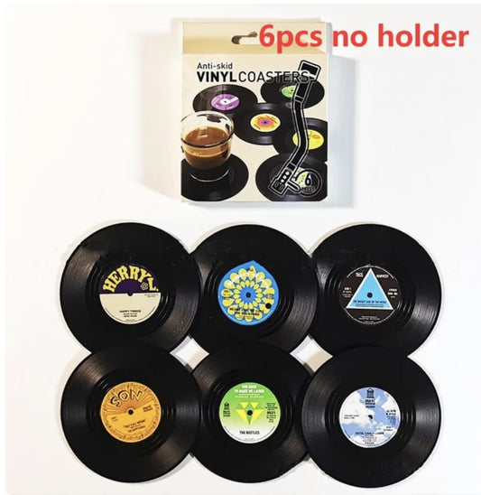 6 Posavasos discos de vinilo retro