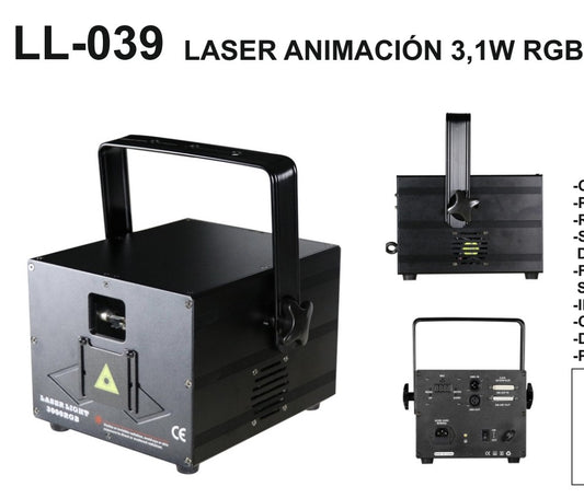 LL-039 LASER ANIMACIÓN 3,1W RGB