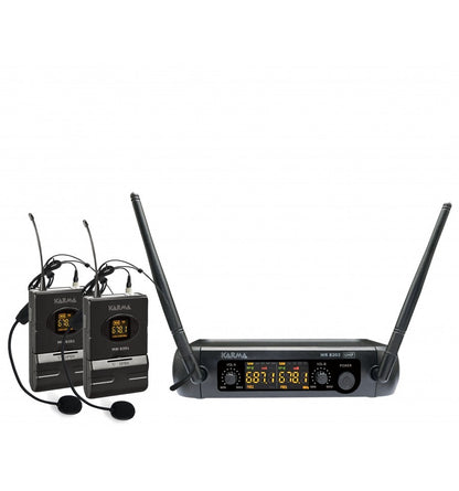 Karma SET 8202LAV Micrófono inalámbrico Dual UHF Diadema