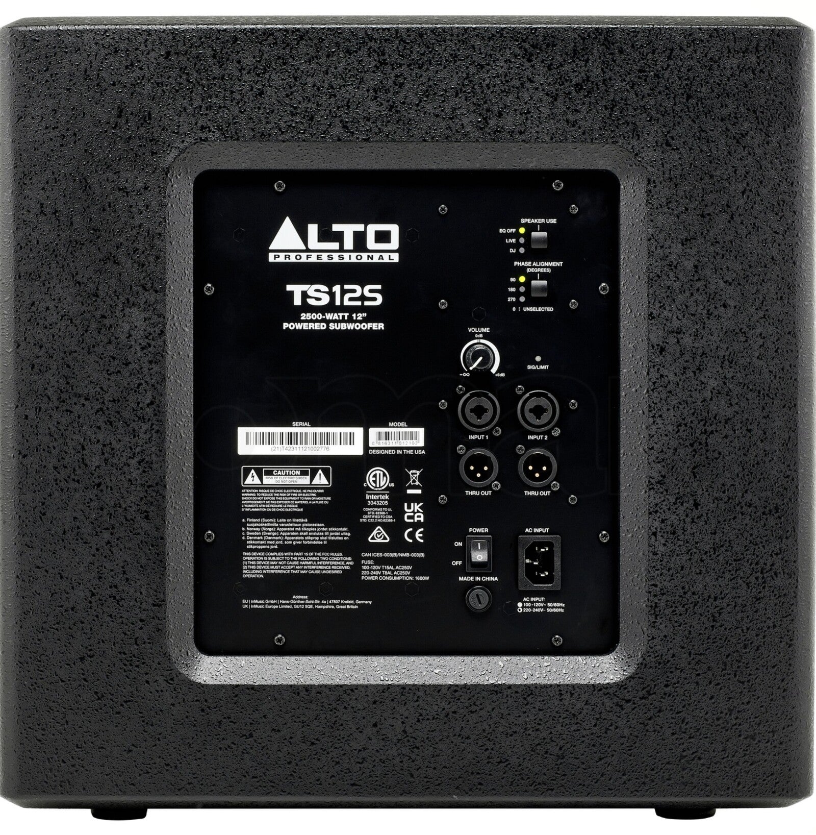 ALTO TS12S Subwoofer Activo 12" 2500w