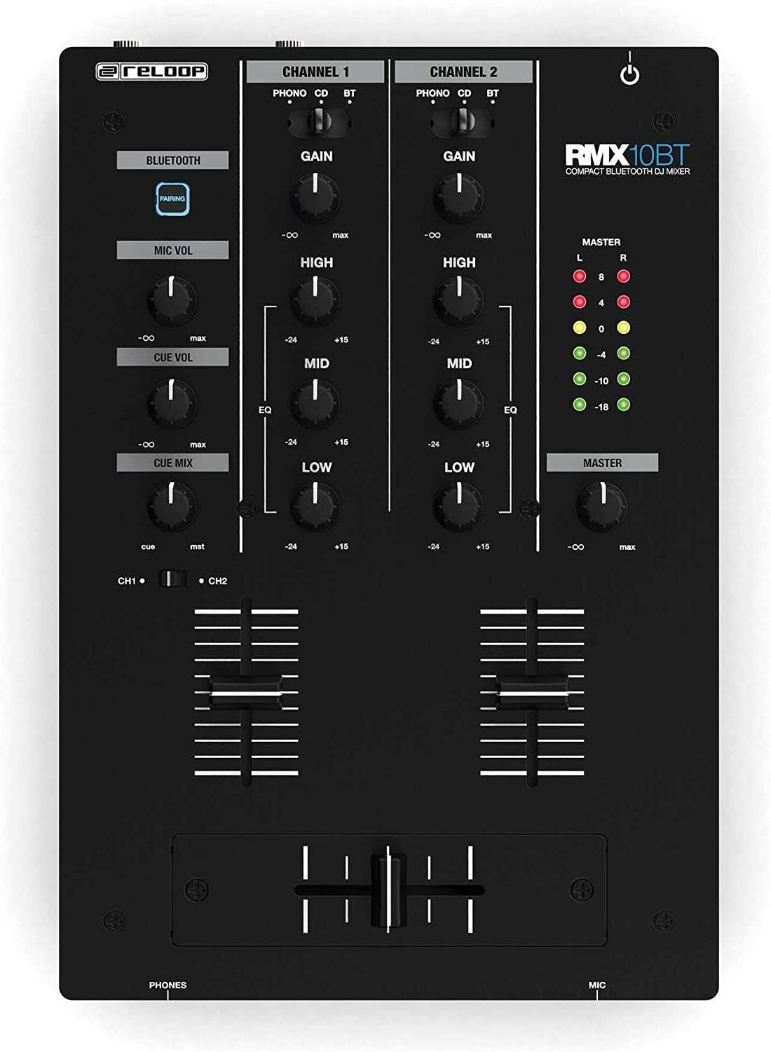 RELOOP RMX 10 BT Mezclador DJ de 2 canales con Bluetooth