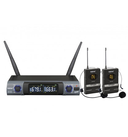 Micrófono inalámbrico UHF dual de diadema