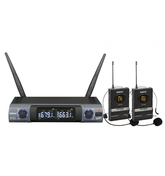 Micrófono inalámbrico UHF dual de diadema