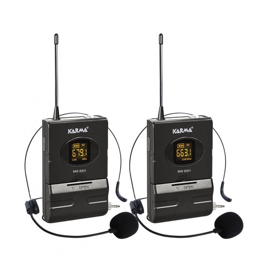 Micrófono inalámbrico UHF dual de diadema