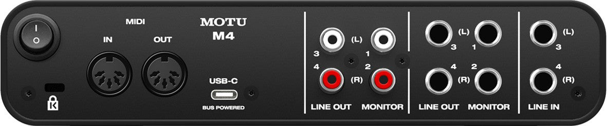 MOTU M4 Interfaz de audio USB-c con 4 entradas y 4 salidas
