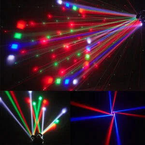 Cabeza Móvil DJ Beam 3 en 1 48W con Láser Rojo y Verde