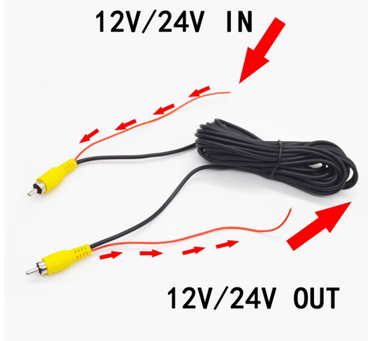 Cable RCA 6m para Cámara de Vista Trasera — Extensión AV Marcha Atrás para Coche