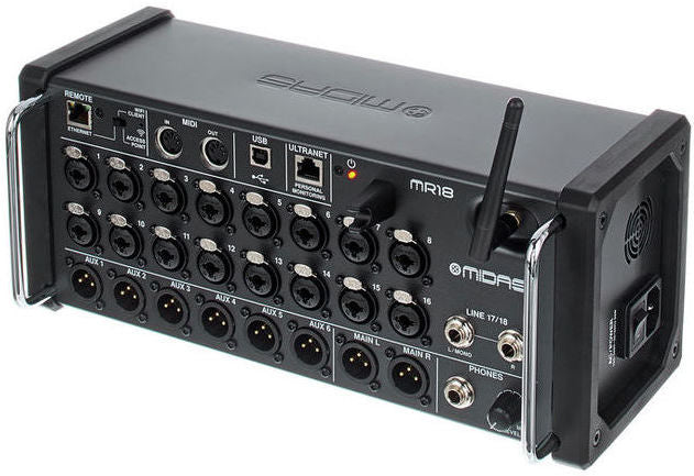 MIDAS MR18 | Mezclador Digital 18 Entradas WiFi MIDI 16 Previos MIDAS PRO