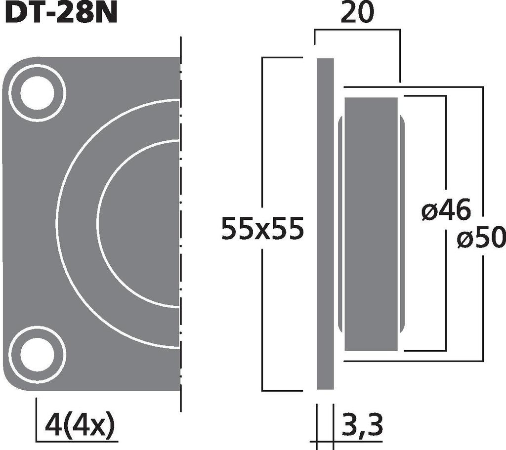 Monacor DT-28N | Tweeter HiFi de Neodimio 50W 8Ω