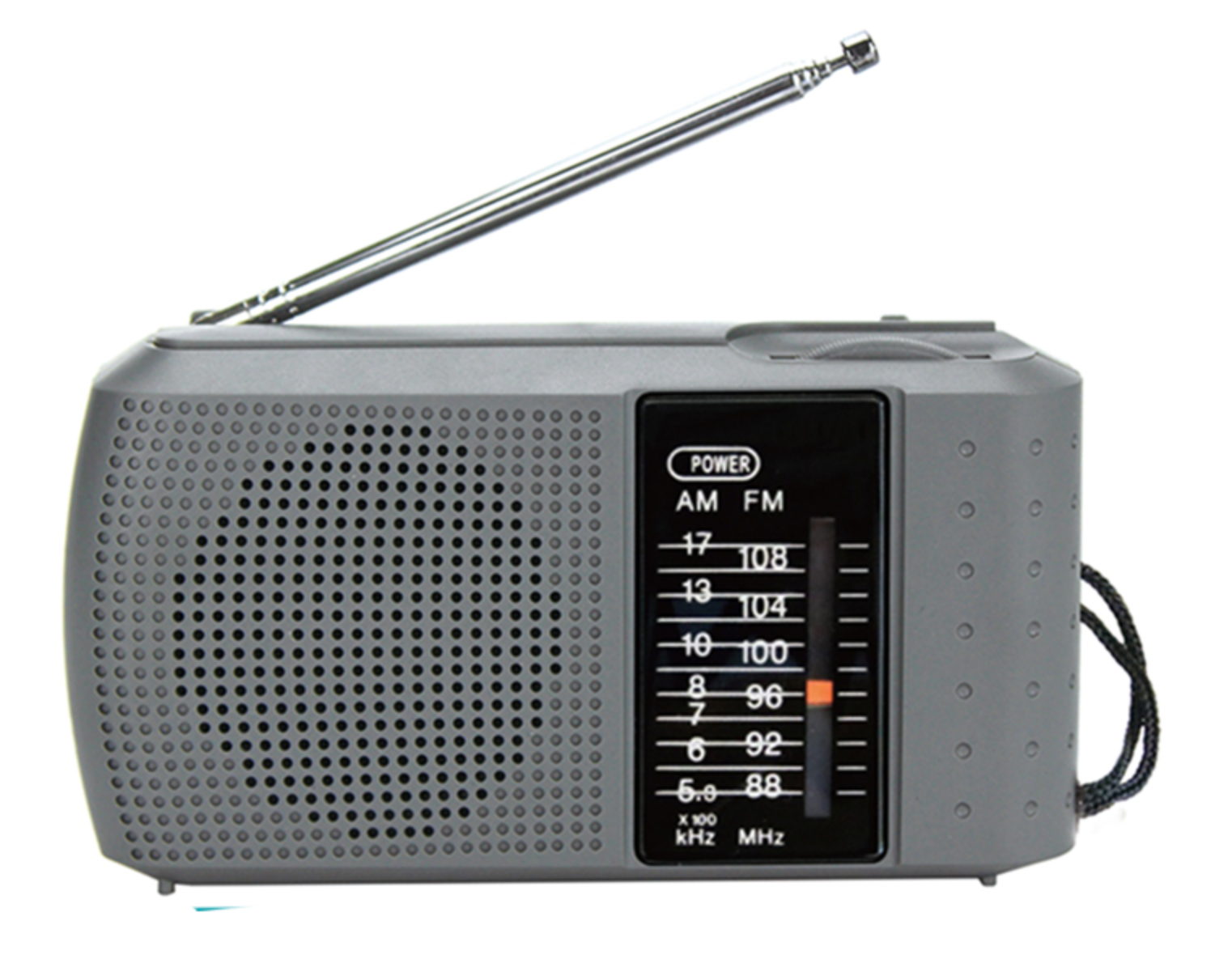 Kouvolsen KOS-38002 radio portátil banda 2 AM/FM — vista frontal

