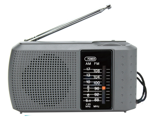 Kouvolsen KOS-38002 radio portátil banda 2 AM/FM — vista frontal

