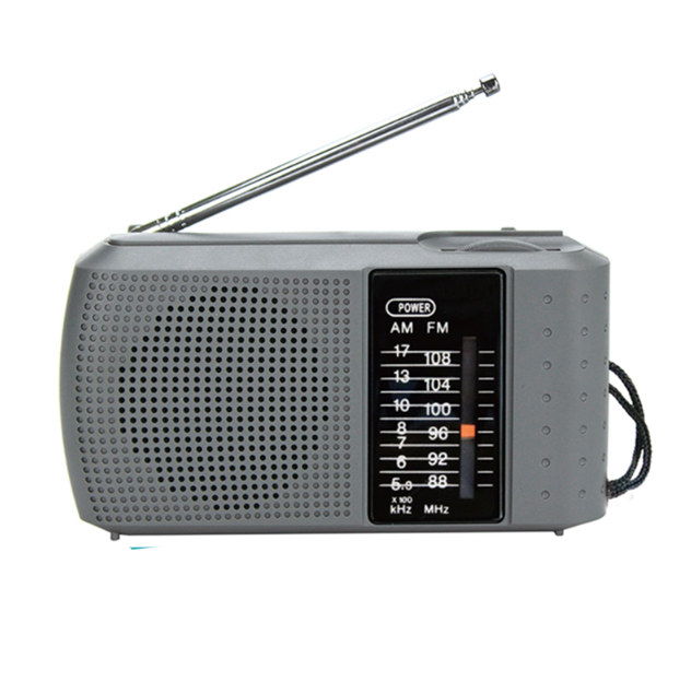 Kouvolsen KOS-38002 radio portátil AM/FM — vista lateral
