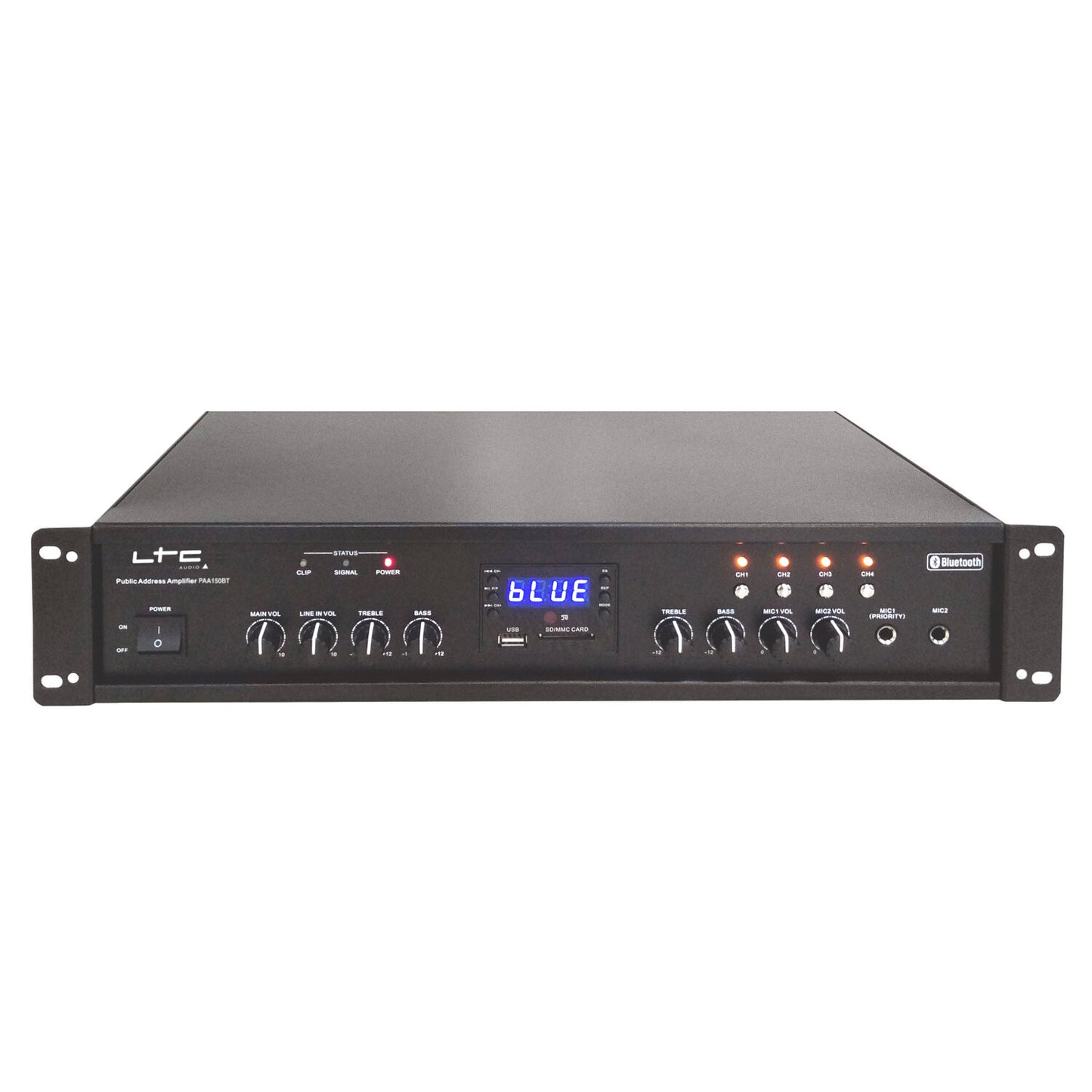 Amplificador de Megafonía LTC Audio PAA-150BT 90W — Multizona Bluetooth USB FM