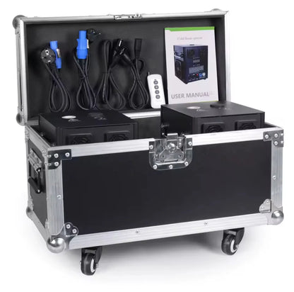 Pack 2 Máquinas de Chispas Frías 750W + Flightcase + 4 Sobres Spark 200g