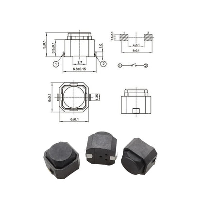 Micro Pulsador SMD 6x6x5mm | Pulsador Tact Switch