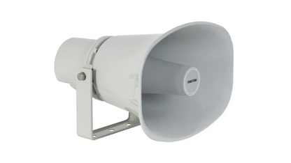 Bocina FONESTAR VULKAN-30T gris, vista frontal lateral con soporte de montaje