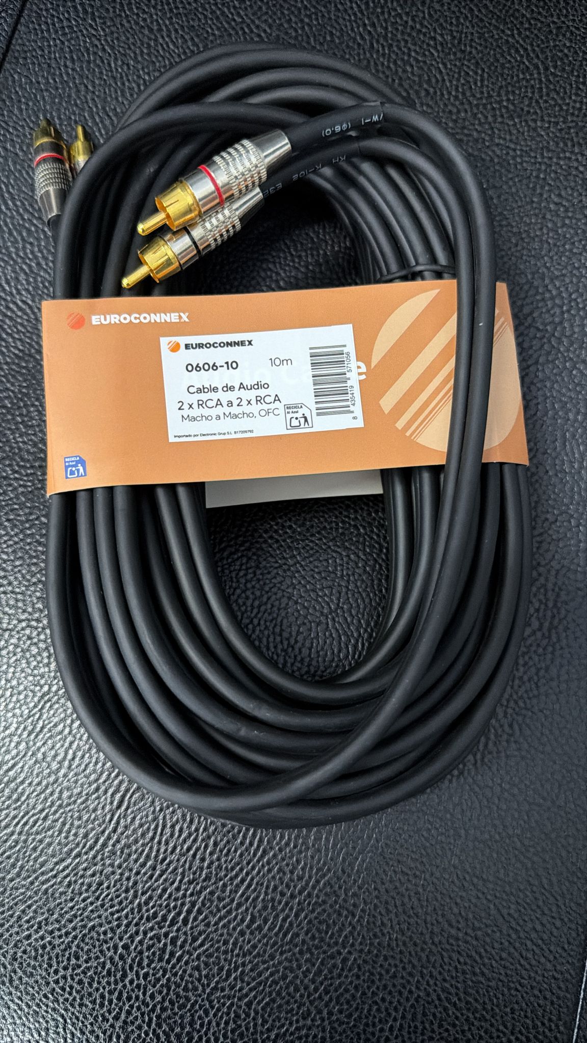 Euroconnex 0606-10 - Cable OFC 2xRCA Macho a 2xRCA Macho 10m