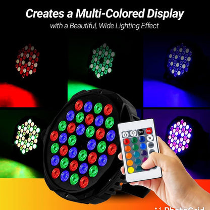 Foco PAR LED RGB 36x1,5W DMX - 12 Rojos + 12 Verdes + 12 Azules