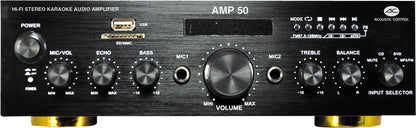 Acoustic Control AMP 50 | Amplificador Hi-Fi Estéreo 25W MP3 FM Karaoke