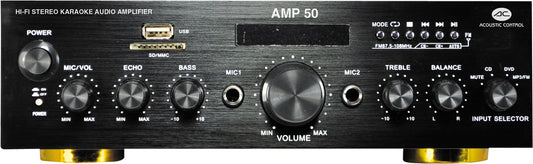 Acoustic Control AMP 50 | Amplificador Hi-Fi Estéreo 25W MP3 FM Karaoke