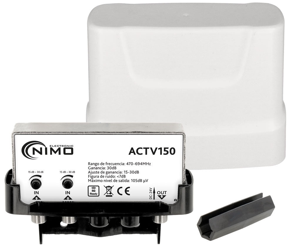 Amplificador NIMO ACTV150 con tapa y accesorios de montaje