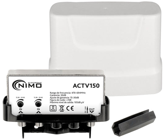Amplificador NIMO ACTV150 con tapa y accesorios de montaje