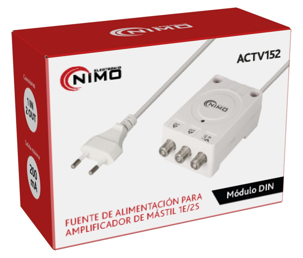 Embalaje de la fuente NIMO ACTV152 de 24 V y 200 mA para amplificador de mástil