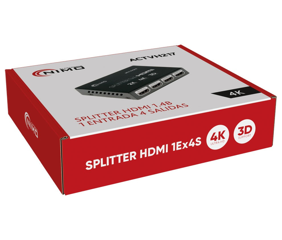 NIMO ACTVH217 Splitter HDMI 1 entrada 4 salidas 4K 3D
