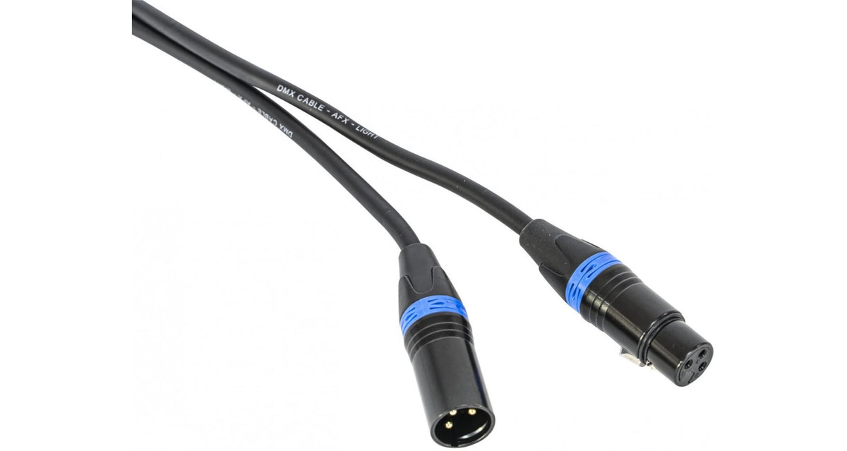 Cable DMX AFX Light negro con conectores XLR de 3 pines macho y hembra