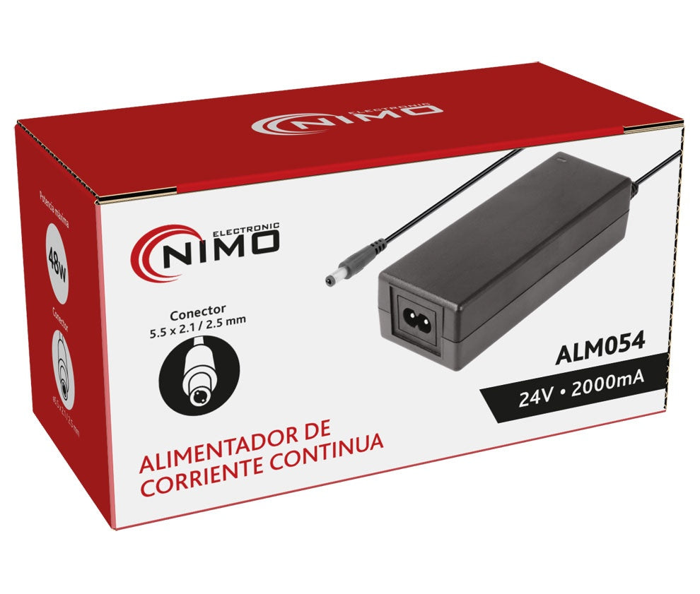 Alimentador Estabilizado 24V 2A 48W | NIMO ALM054 Corriente Continua DC