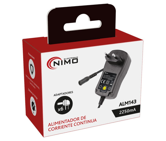 NIMO ALM143 — Alimentador Regulable 3-12V CC 27W Universal