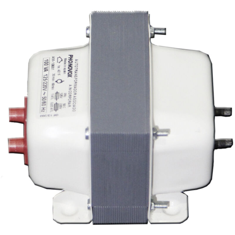 Autotransformador PHONOVOX con conexiones y soporte de fijación